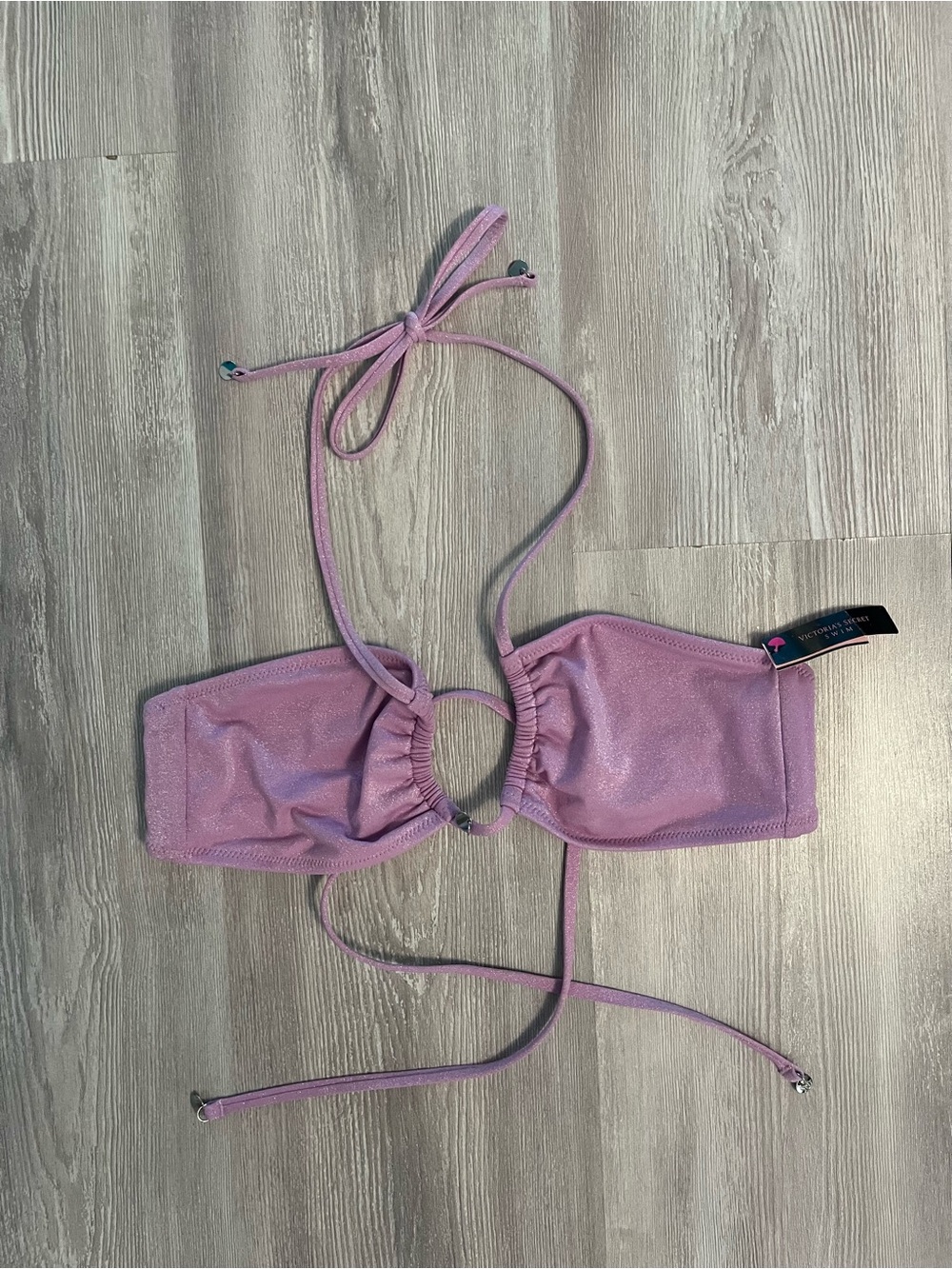 NWT Victorias Secret Purple Lurex Bikini Top size Medium
